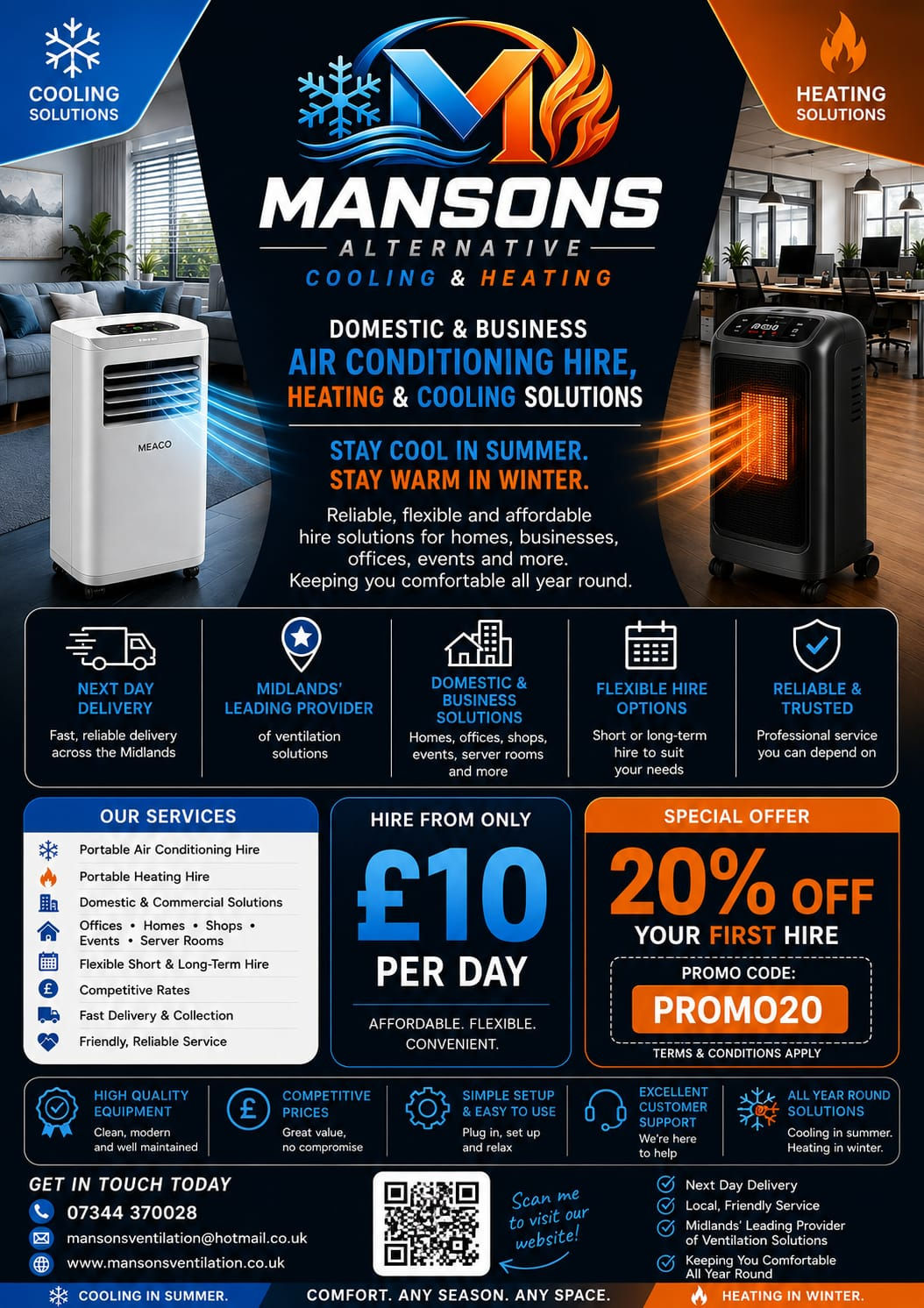 Mansons cooling and heating hire services
