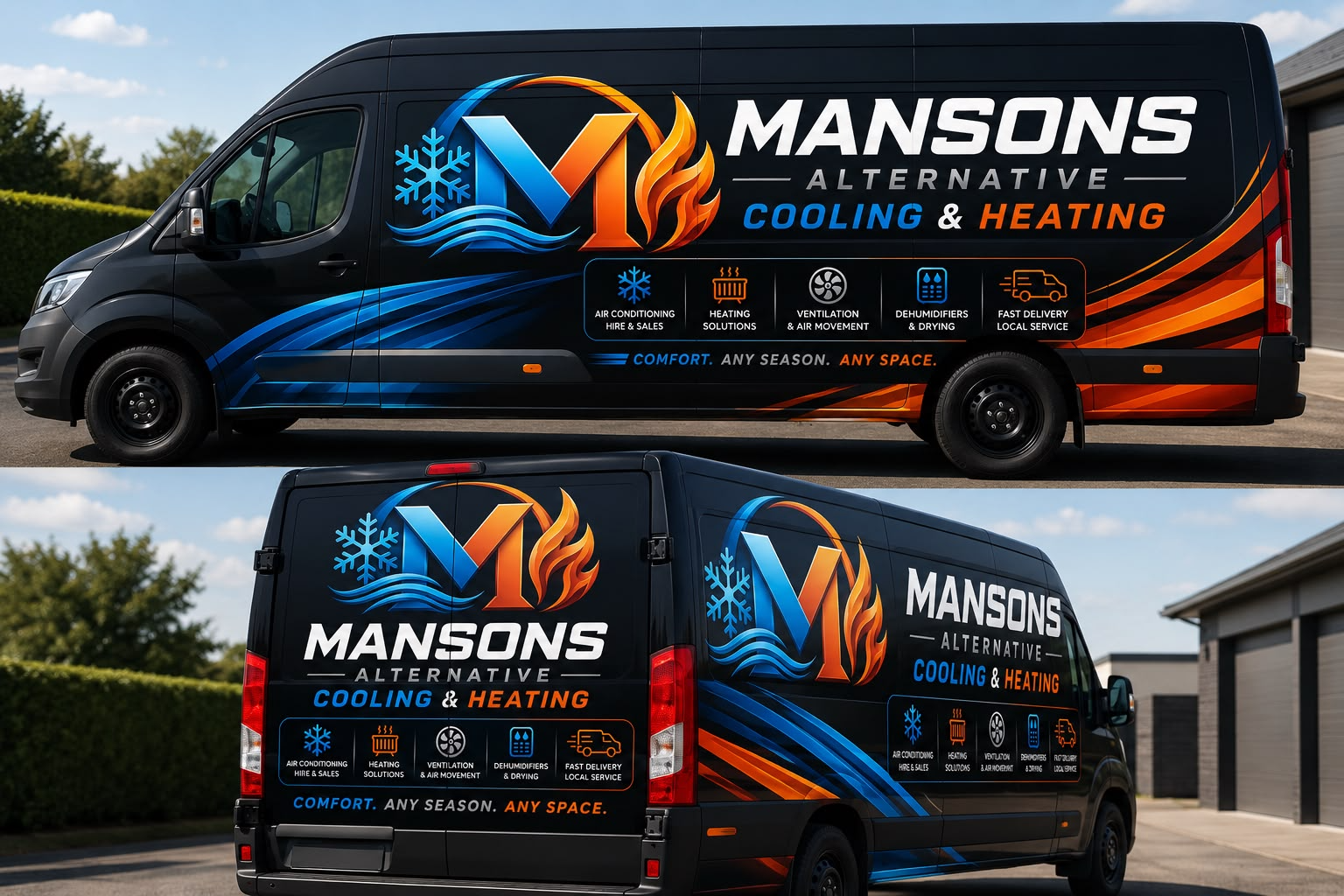 Mansons branded cooling and heating service van